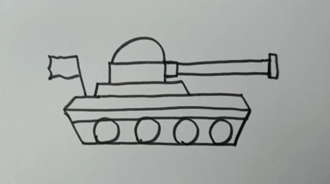儿童坦克画 